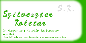szilveszter koletar business card